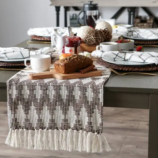 DII&reg; 108" Colby Southwest Table Runner Dark Brown/Stone {7}