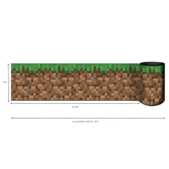 RoomMates Minecraft Iconic Grass Peel & Stick Wallpaper Border {5}