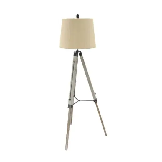 Brown Wood Industrial Floor Lamp, 61" x 25" x 25" {4}