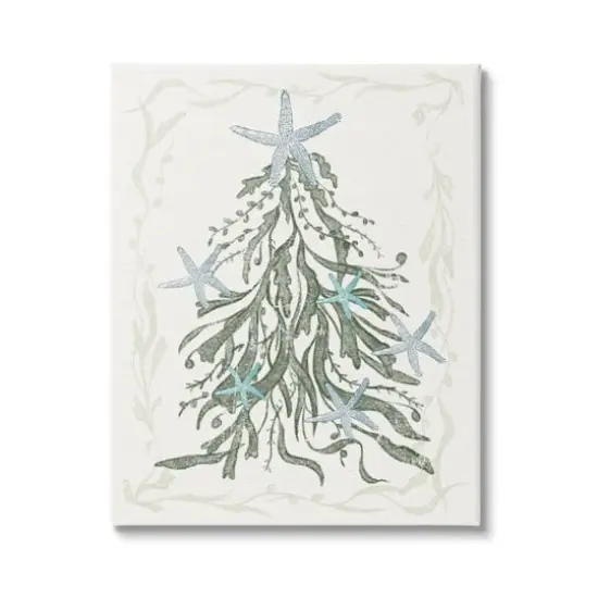 Stupell Industries Nautical Christmas Tree Sea Life Canvas Wall Art {1}