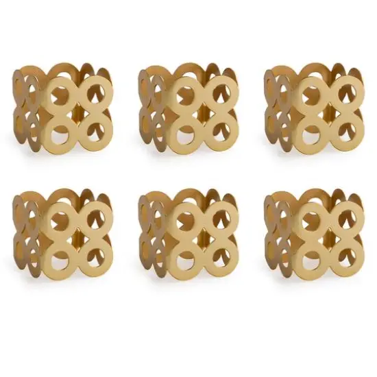 DII&reg; Gold Square Die Cut Napkin Rings, 6ct. {1}