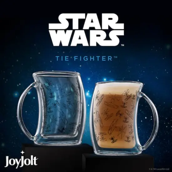 JoyJolt® Star Wars™ TIE Fighter™ Double Wall Glass Mugs, 2ct. {4}
