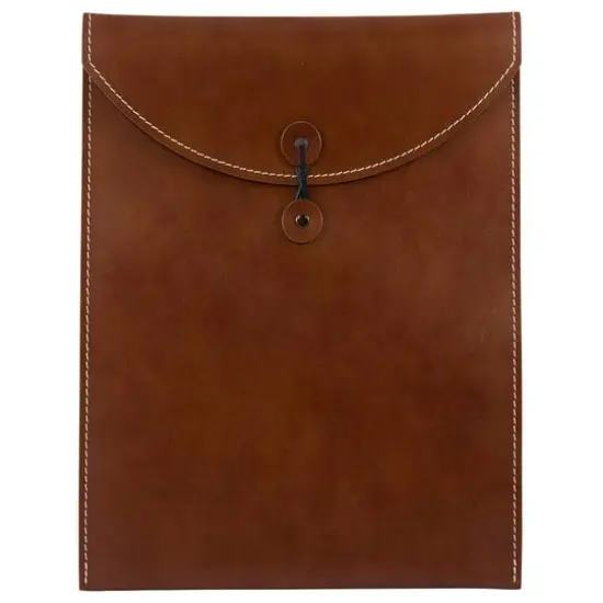 JAM Paper 9.5" x 12.5" Leather Portfolio with Button & String Black {2}