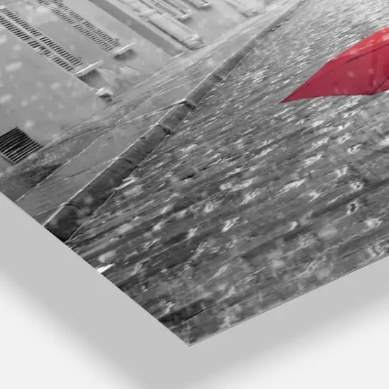 Designart 'Eiffel View From Paris Street French Country Rectangular Wall Clock {4}