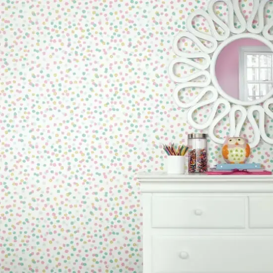 RoomMates Confetti Peel & Stick Wallpaper Pink and Blue {5}
