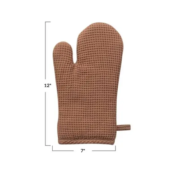 Hello Honey&reg; Woven Linen & Cotton Waffle Hot Pad Mitt Terracotta {3}