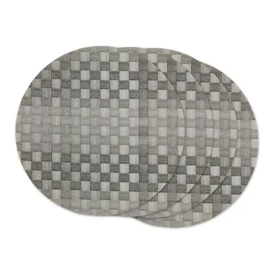 DII&reg; Reversible Round Basket Weave Woven Placemats, 4ct. Natural {2}