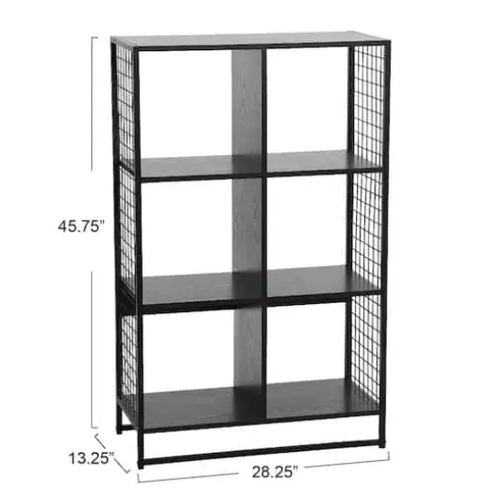Household Essentials Trellis 6 Compartment Storage Bookshelf Black {4}