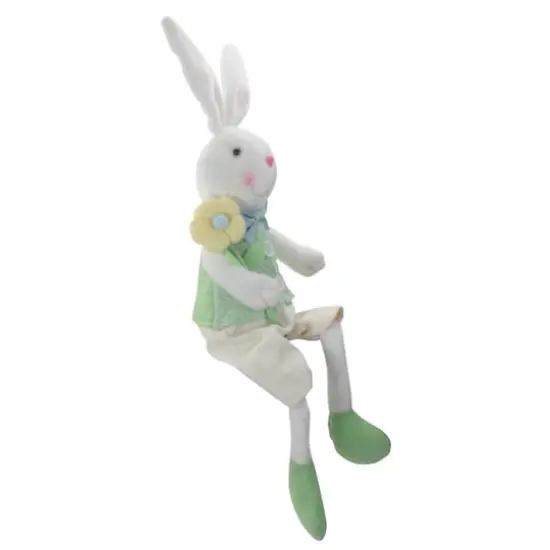 24" White & Green Boy Easter Bunny Figure {4}