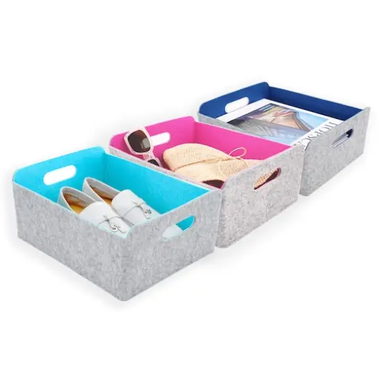 Welaxy Felt 3 Piece Collapsible Storage Bins {9}