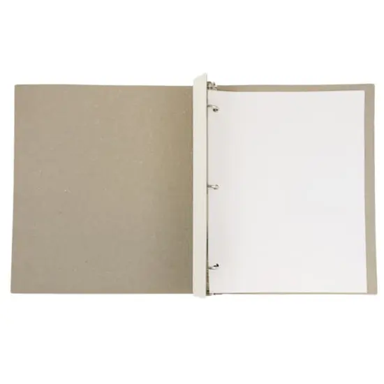 JAM Paper 0.75" Italian Leather 3-Ring Binder White {6}