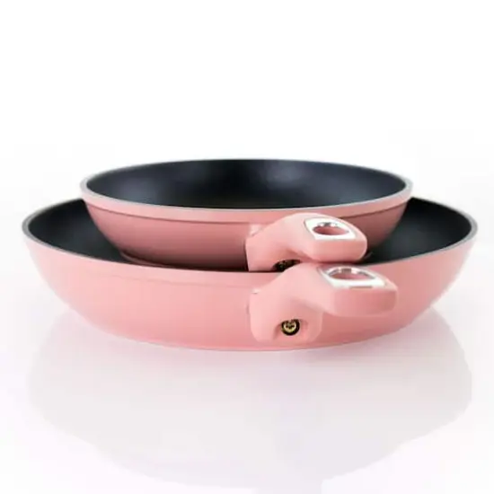 Oster Lynhurst 2-Piece Pink Aluminum Nonstick Frying Pan Set {6}
