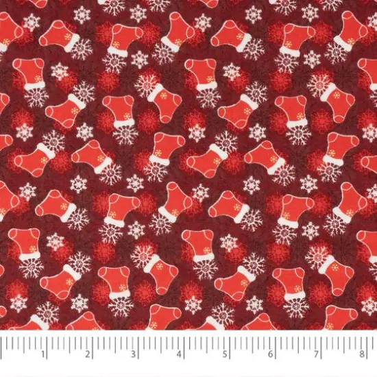 SINGER Christmas Red Stockings Cotton Fabric {3}