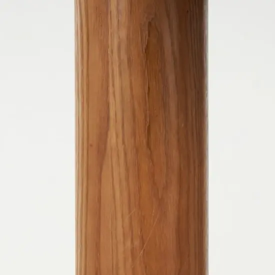 23.5" Brown Wood Handmade Round Living Room Coffee Table with Black Tabletop {6}