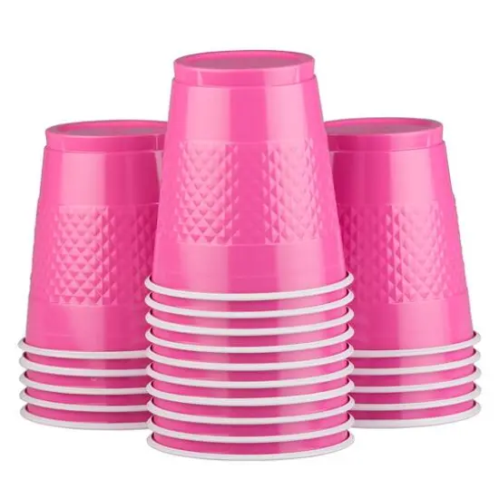 JAM Paper 12oz.Plastic Party Cups, 20ct. Fuchsia Pink {1}