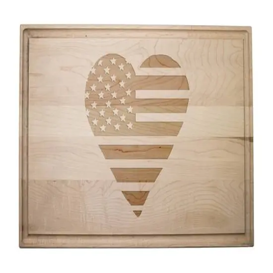 17" Heart Flag Cutting Board Walnut {2}