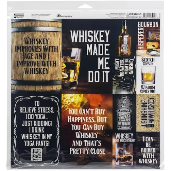 Reminisce One Bourbon, One Scotch, One Whiskey Collection Kit, 12" x 12" {3}