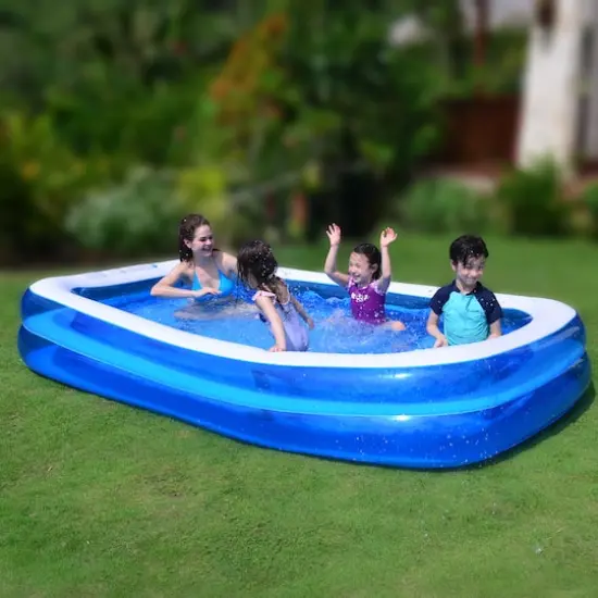 Pool Central&reg; 10ft. Blue and White Inflatable Rectangular Swimming Pool {3}