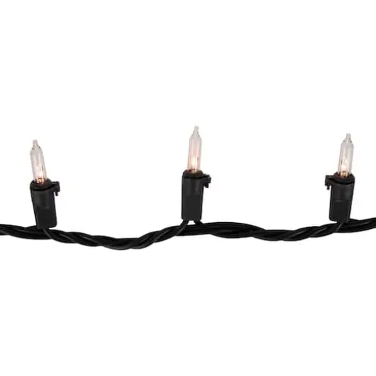 100ct. Mini Christmas String Lights with Black Wire Clear {5}
