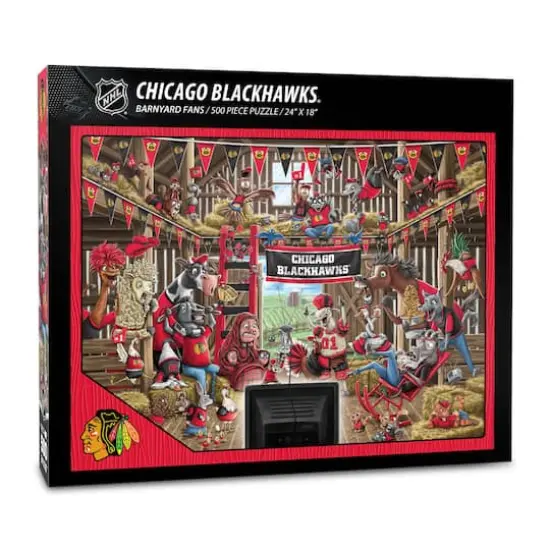 NHL Barnyard Fans 500 Piece Puzzle Chicago Blackhawks {1}