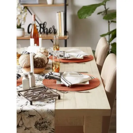 DII&reg; Round Plastic Woven Placemats, 6ct. Spice {5}