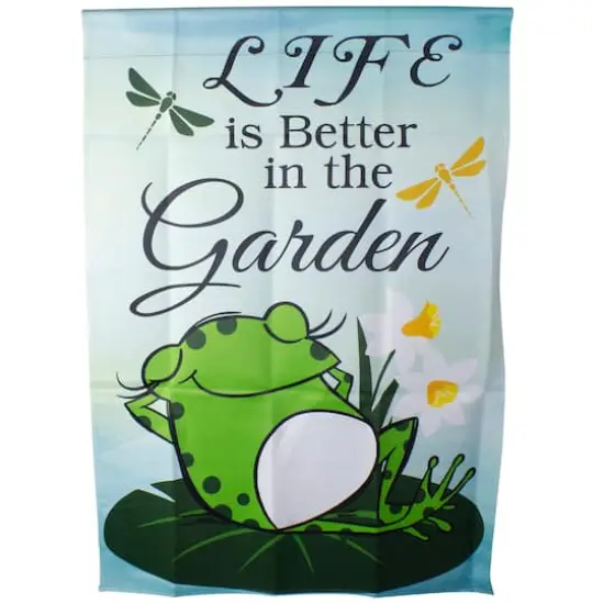 40" Green Life is Better in the Garden House Flag {5}