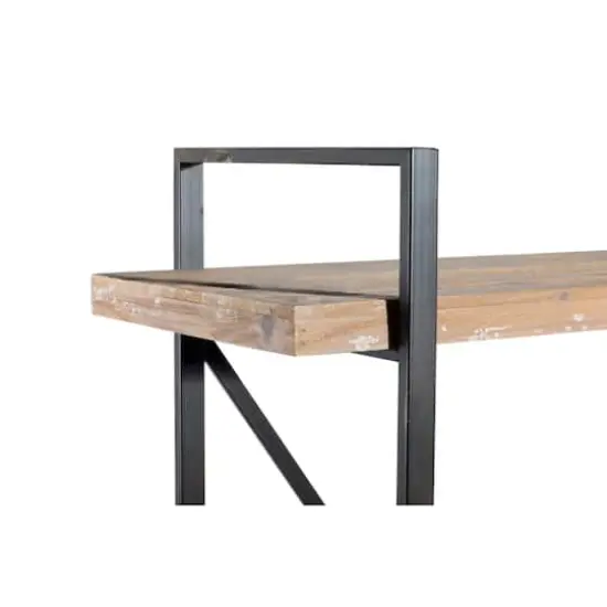 Brown Wood & Metal Industrial Shelving Unit {4}