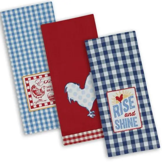 DII&reg; Rise & Shine Embroidered Dishtowel Set {1}