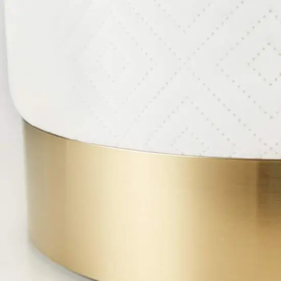 16.5" White Velvet Stool {4}
