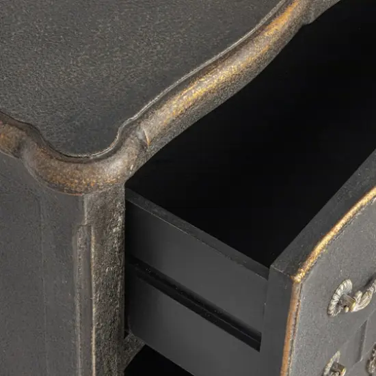 Hello Honey&reg; Distressed Black Wood Dresser Cabinet {8}