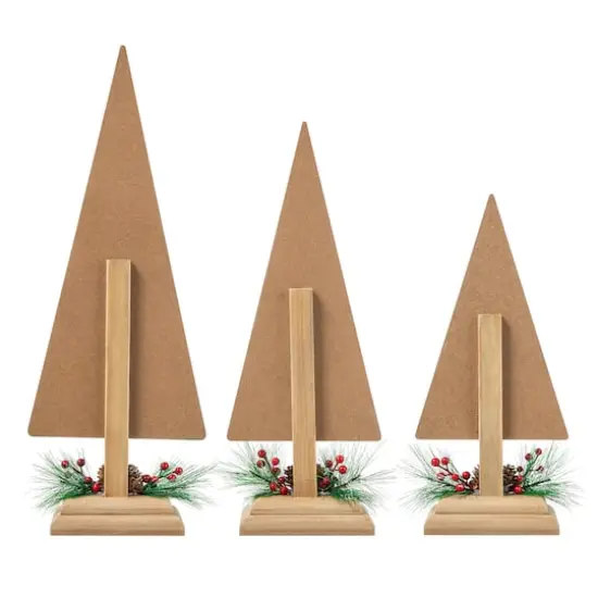 Glitzhome&reg; Christmas Plaid Table Tree Set {8}