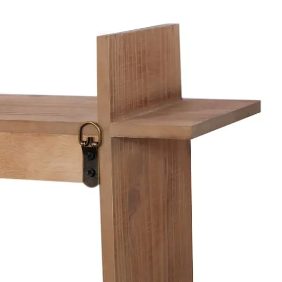 34" Brown Wood Farmhouse Wine Rack {6}