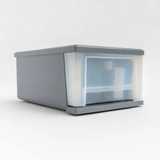 IRIS&reg; 6.5qt. Gray Stackable Storage Drawer {9}