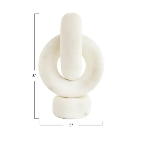 Hello Honey&reg; 8" White Decorative Marble Chain Link Taper Candle Holder {5}