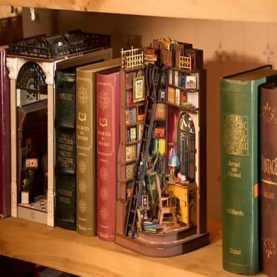 Rolife&reg; Silent Corner Study DIY Book Nook Shelf Insert Kit {7}