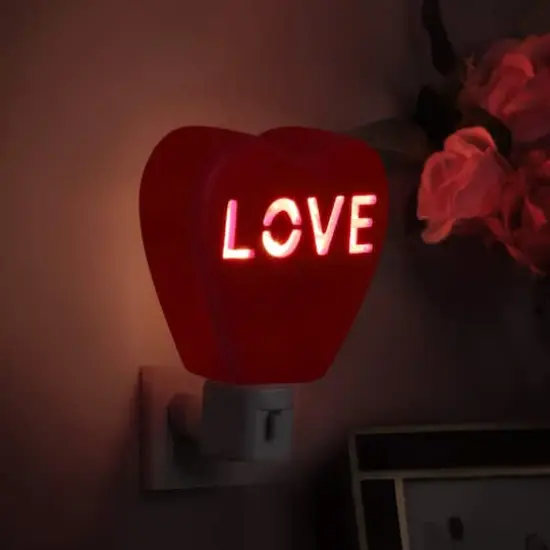 Miss Valentine Red Ceramic Candy Heart Love Nightlight {3}
