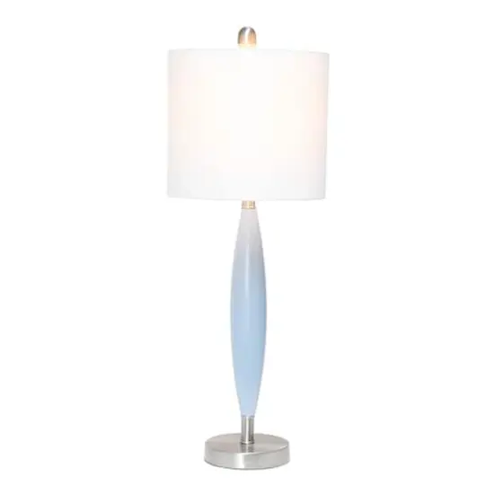 Lalia Home 27" Stylus Table Lamp with White Fabric Shade Blue {3}