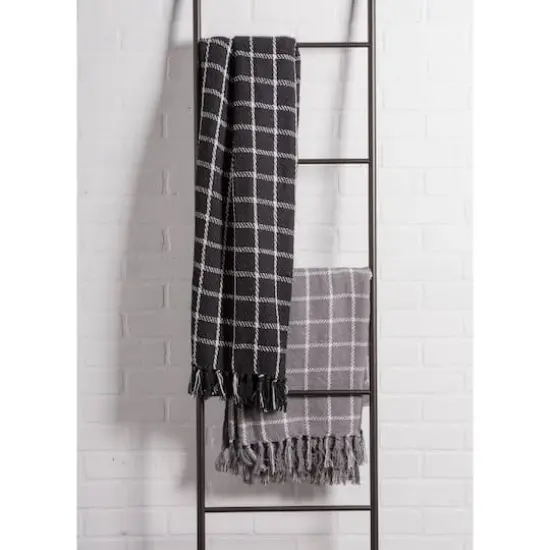 DII&reg; Black Checked Plaid Throw {7}