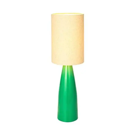 Hello Honey&reg; 27.5" Green Reactive Glaze Ceramic Table Lamp with Linen Shade {14}