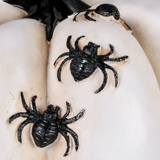 6" Pumpkin D&eacute;cor with Spiders {4}