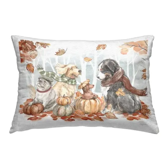 Stupell Industries Autumn Fun Dogs Outdoor Printed Pillow {1}