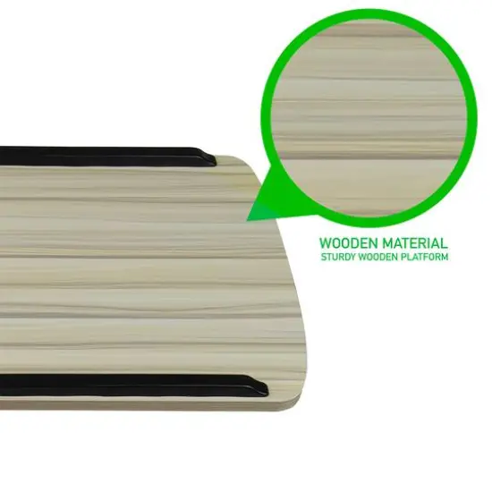 Mind Reader Woodland Collection White Adjustable Mobile Sit & Stand Laptop Desk {6}