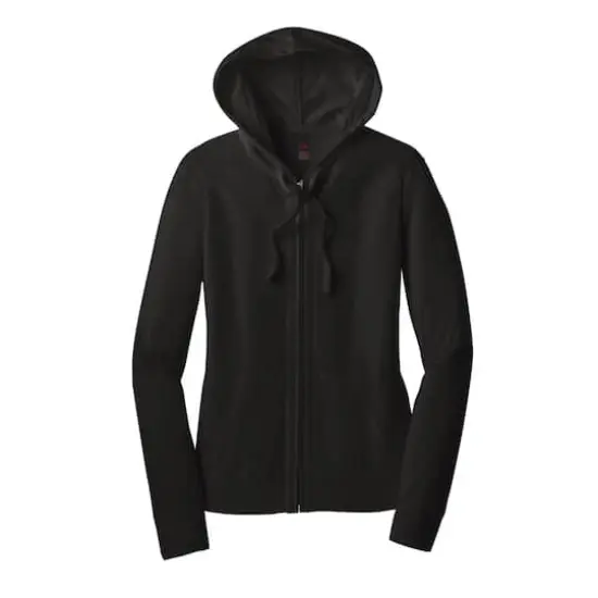 District&reg; Women's Fitted Jersey Full-Zip Hoodie Black {1}