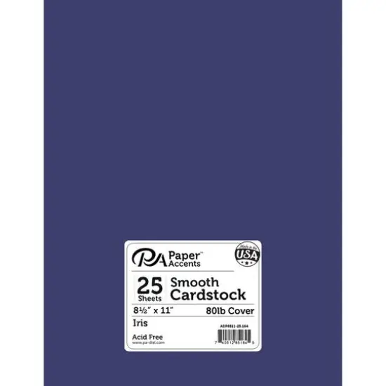 PA Paper™ Accents 8.5" x 11" 80lb. Smooth Cardstock Paper, 25ct. Iris {1}