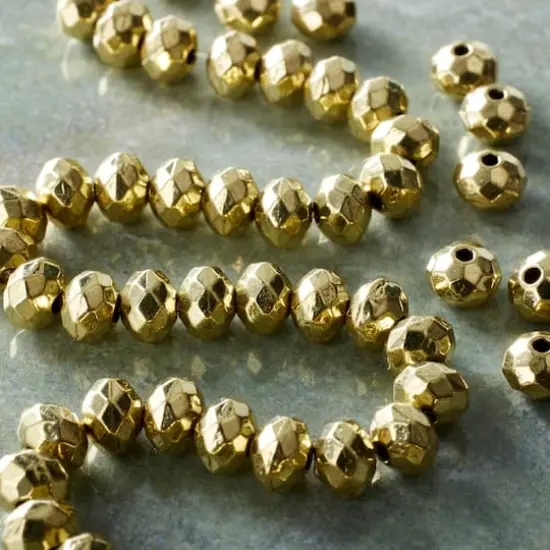 Hamilton Gold Antique Metal Rondelle Beads, 6mm by Bead Landing™ {3}