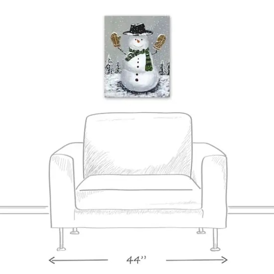 Wintery Snowman Canvas Wall Art {6}