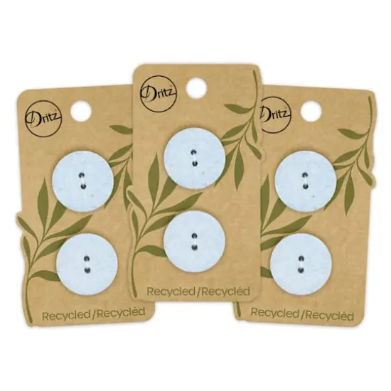 Dritz&reg; 23mm Recycled Cotton Round Buttons, 6ct. Light blue {9}