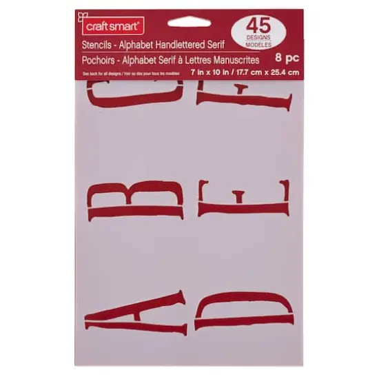 Alphabet Handlettered Serif Stencils, 7" x 10" by Craft Smart&reg; {3}