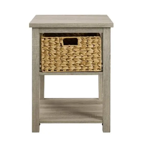 Walker Edison 18" Mission Storage Side Table Driftwood {4}