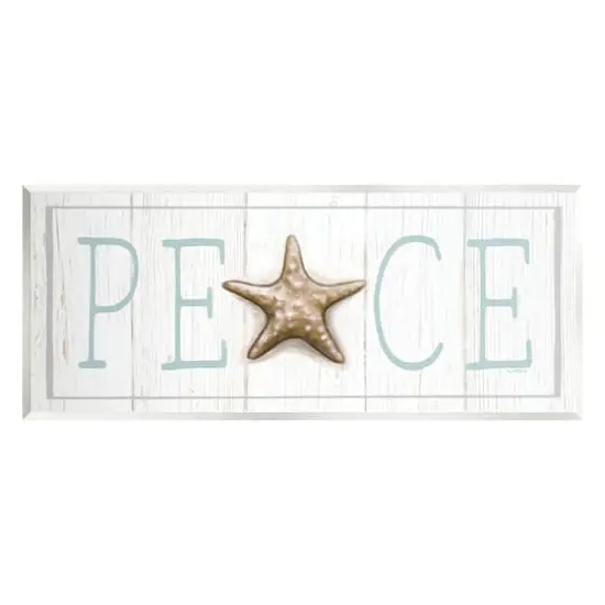Stupell Industries Peace Seasonal Starfish Sign Wall Plaque Art {1}